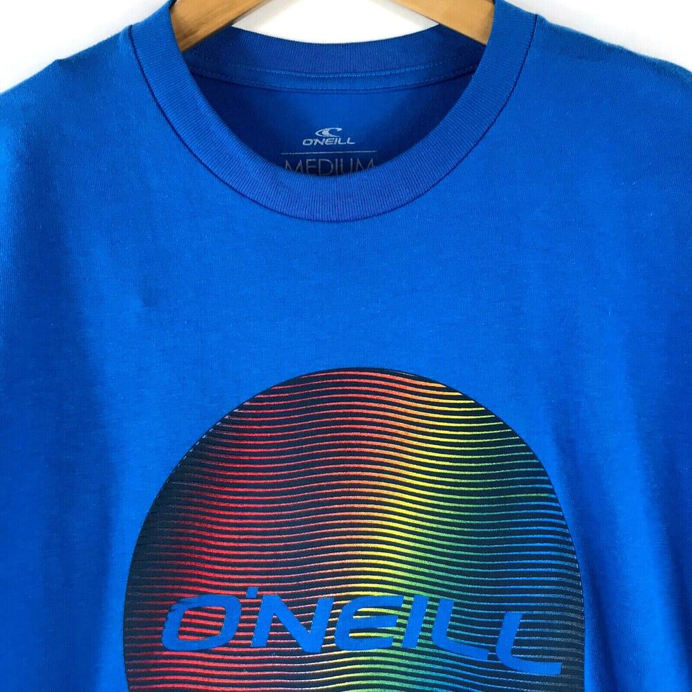 O'Neill Mens Supply Graphic T-Shirt SS Blue Standard Fit 100% Cotton Size Medium